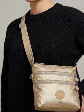 Kipling Alvar Gold Crossbody Shoulder Bag